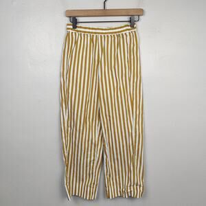 Ayr The Beach Club Pants Womens XS Striped Cotton Poplin Ankle Wide Leg Preppy